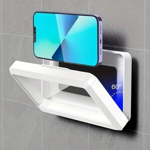 White Wall-Mounted Phone Holder